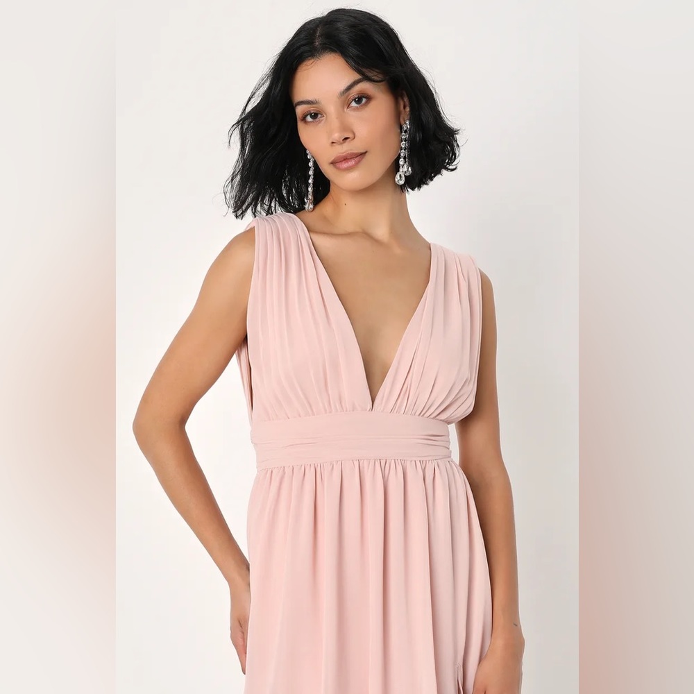 Lulu maxi formal pink bridesmaid dress